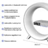 LED лампа с безжично зарядно за телефон, високоговорител и будилник Užsisakykite Trendai.lt 29